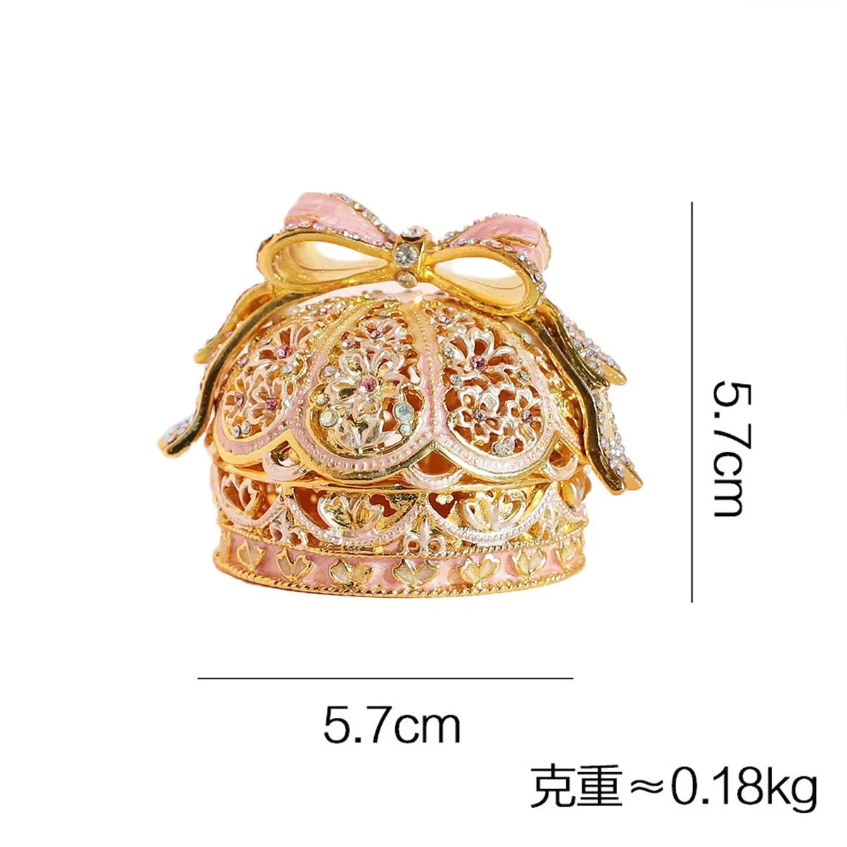 Alloy Enamel Jewelry Box European Princess Bowknot Crown High-end Jewelry Ring Wedding Ring Jewelry Storage Box Good Vibrations
