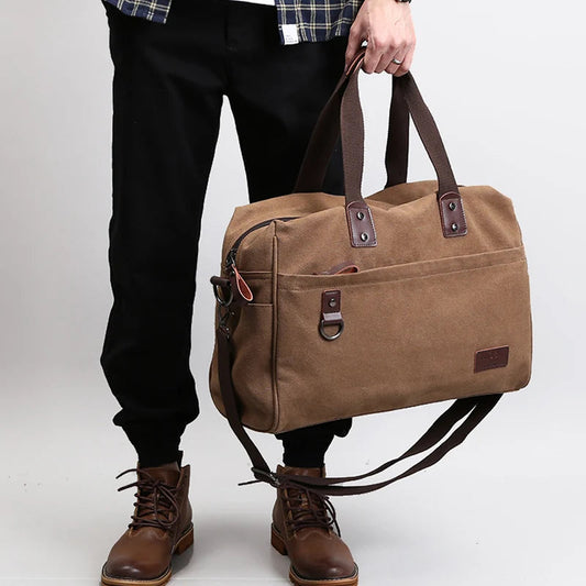 Canvas Briefcase Bags for Men Shoulder Bag Business Laptop Messenger Bags Good Vibrations