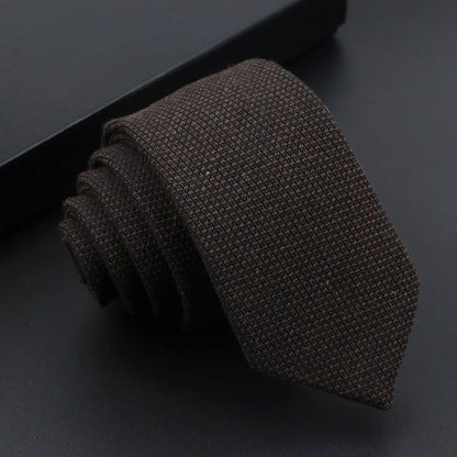 Mens Tie Imitation Cashmere Classic 6cm Skinny Casual Necktie Cotton Handmade For Wedding Party Dinner Striped Plaid Tie Gift Good Vibrations