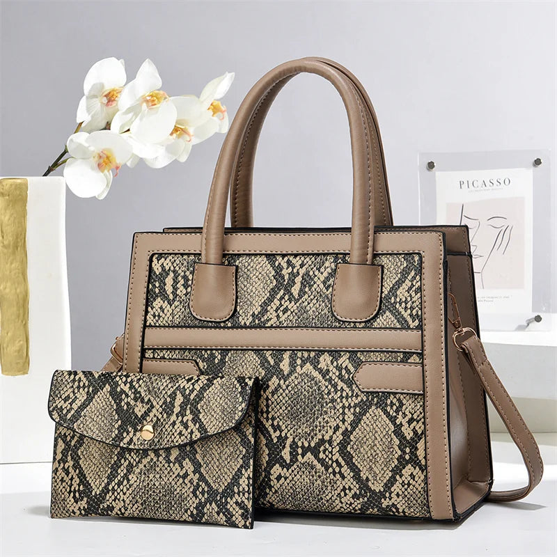 2024 Retro Contrasting Print Casual Tote Handbags Women's Zipper Closure Shopping Shoulder Bag Wholesale Good Vibrations