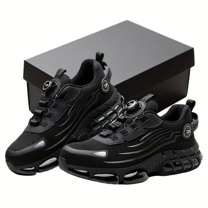 Rotary Button Safety Shoes Men Steel Toe Sneakers Puncture Proof Work Safety Boots Air Cushion Sport Work Shoes Anti-smash Boots Good Vibrations