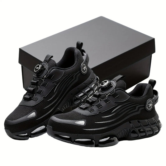 Rotary Button Safety Shoes Men Steel Toe Sneakers Puncture Proof Work Safety Boots Air Cushion Sport Work Shoes Anti-smash Boots Good Vibrations