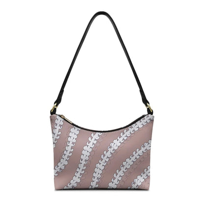 Nice Purple Flowers Birds Print Women's Single Shoulder Bag Fashionable Underarm Design Zip Portable All-Match Mother's Day Gift Good Vibrations