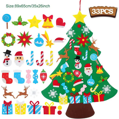 Kids DIY Felt Christmas Tree Merry Christmas Decorations For Home 2025 Christmas Ornaments Navidad 2026 New Year Gifts Xmas Tree Good Vibrations