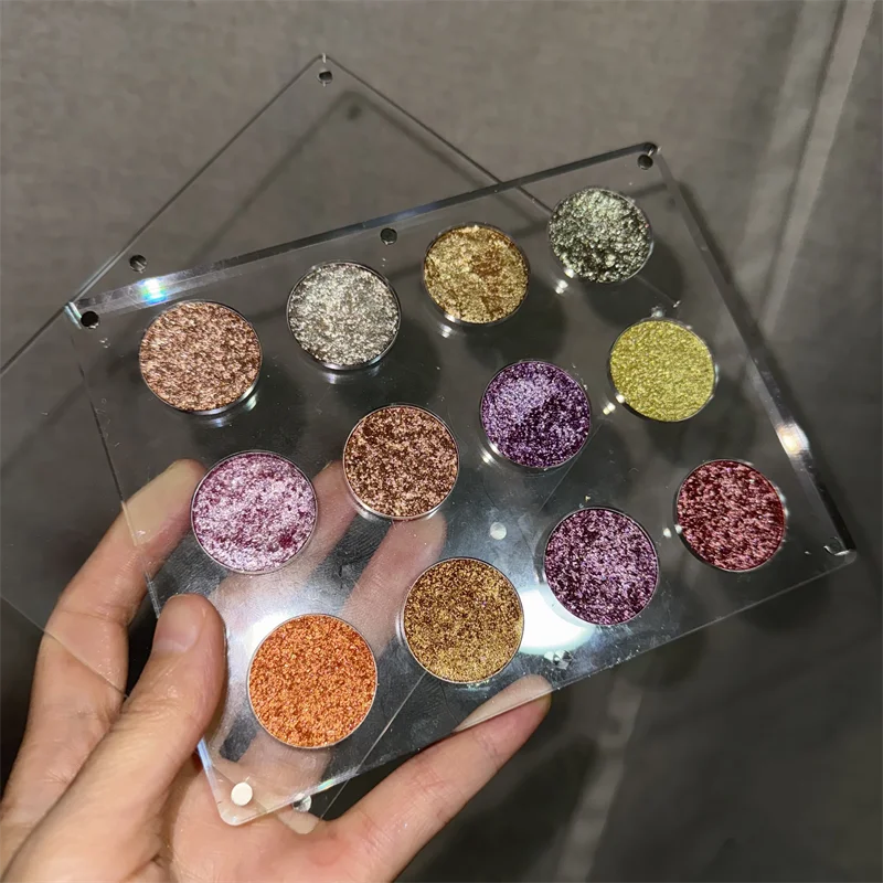 clear Plastic Acrylic Magnetic Private Label Cosmetics Makeup Magnetic Empty Single 4 /9/12 /15 /20/24 Color Eye Shadow Palette Good Vibrations