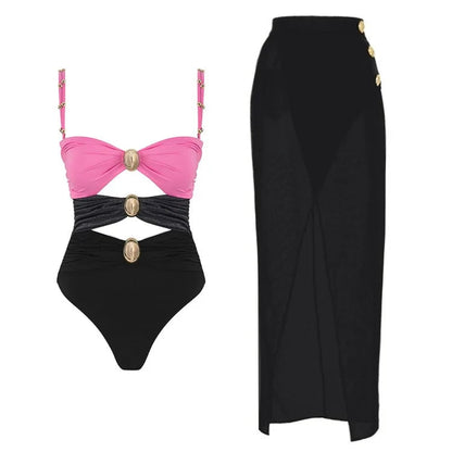 SM2114 Kimshein Fashion High Quality New Women Outfits Cover Swimwear Women Casual Bodysuit Swimsuit Good Vibrations