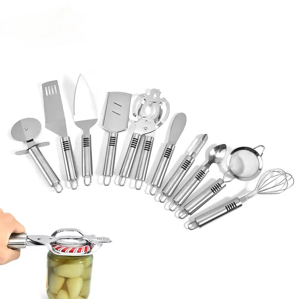 Best Selling Black Stainless Steel 10 Pcs Kitchen Utensils Set Cooking Small Tools Kitchen Gadgets Good Vibrations