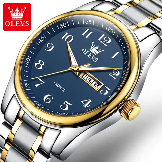 New Olevs 5567 Luxury Men's and Women Set Watches Fashionable and Simple Couple Watches Montre Relojes Women's Quartz Watch Good Vibrations