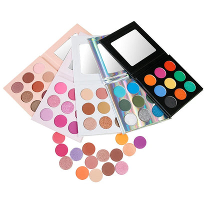 Custom Logo Eye Shadow Palette High Pigmented Nude Matte Makeup Glitter Eye Shadow Palette Private Label Eyeshadow Palette Good Vibrations