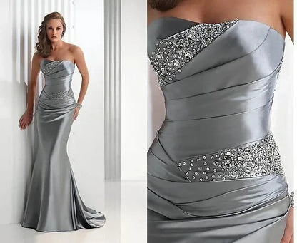 Mermaid Bridesmaid Dresses 2020 Long Silver Gray  Corset Brides Maid Dress High Quality Good Vibrations