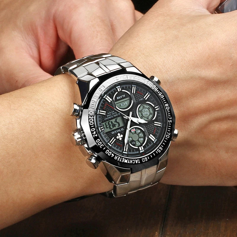 High Quality Digital Quartz Men's Wrist Watches Fashion Electronic Luminous Stainless Steel Waterproof Business Watches for Men Good Vibrations