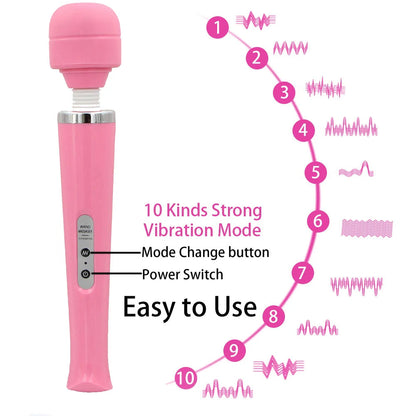 Powerful 10 Speeds Big Vibrator Magic Wand Body Massager Clitoris Stimulator Sex Toy for Women Adults 18 Female Masturbator Shop GOOD Vibrations