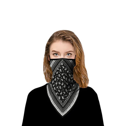 Coexistence Summer UV Protected Polyester Women's Cycling Bandana Breathable Triangle Face Mask Scarf Sun Protection Veil Good Vibrations
