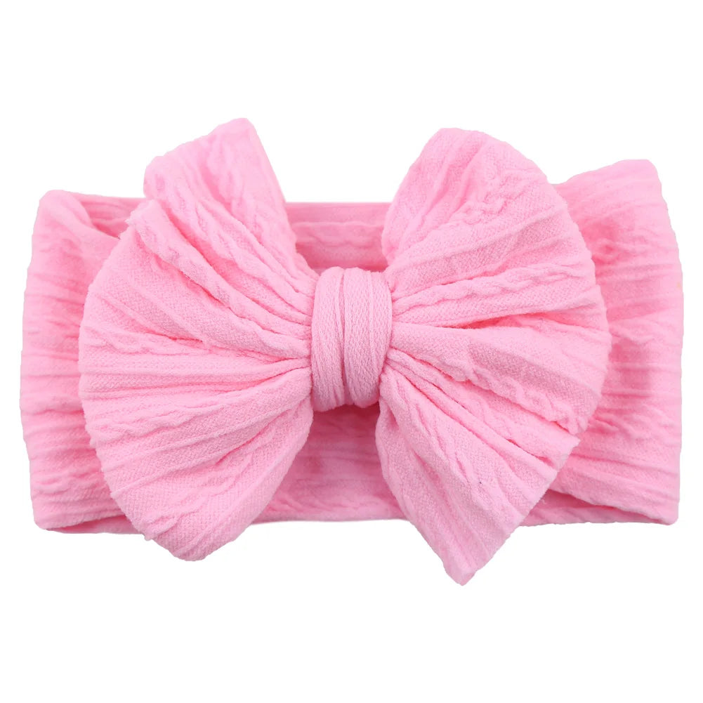 Solid Cable Bow Baby Headband for Child Nylon Layers Headwear Kids Elastic Turban Headwraps Newborn Boys Girls Hair Accessories Good Vibrations