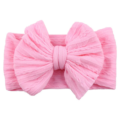 Solid Cable Bow Baby Headband for Child Nylon Layers Headwear Kids Elastic Turban Headwraps Newborn Boys Girls Hair Accessories Good Vibrations
