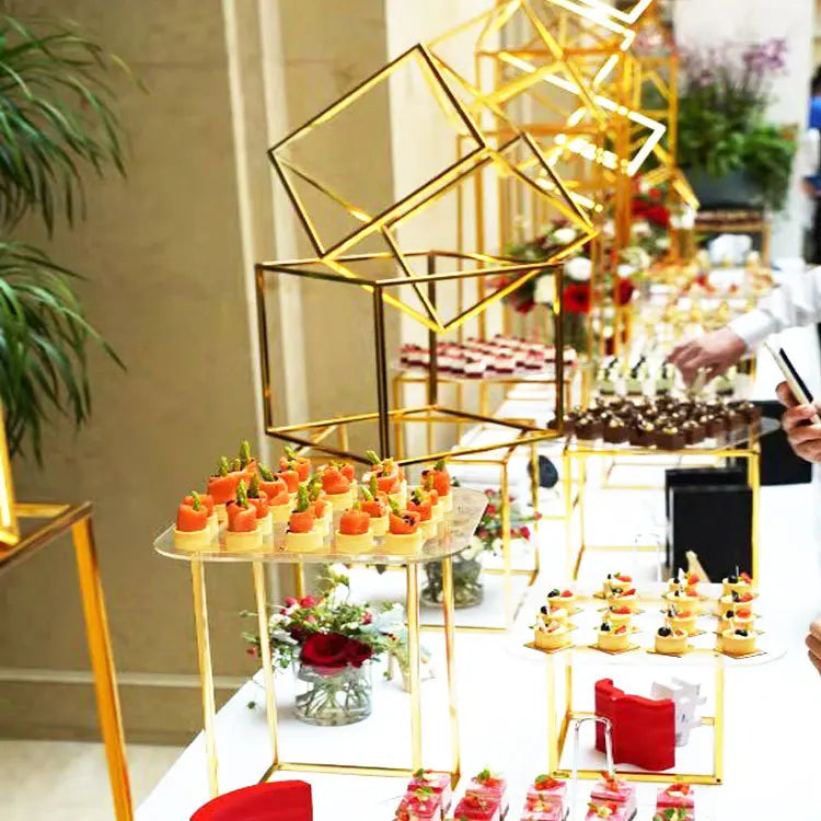 Wedding Buffet Cake Sweet Food Bread Cake Flower Dessert Holder Dessert Table Cake Stand Buffet Banquet Tea Break Metal Holder Good Vibrations