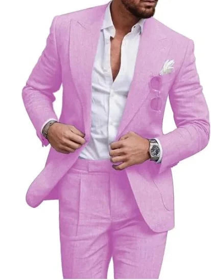 S-4XL Men Suits Prom Tuxedo Slim Fit 2 Piece Groom Wedding Suits for Men Custom Blazer 2 Pieces (jacket+pant)