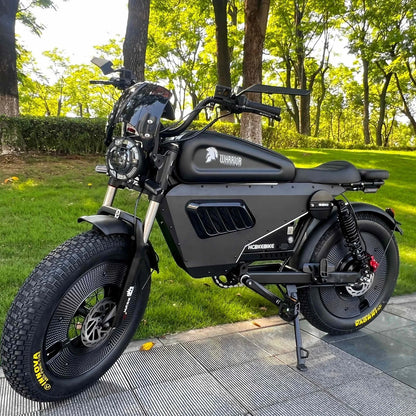 USA Warehouse HCBK-SS10 Original 60V50AH Black Warrior Electric Bike, New LED Armor, 130km Long Range Electric Bike Good Vibrations
