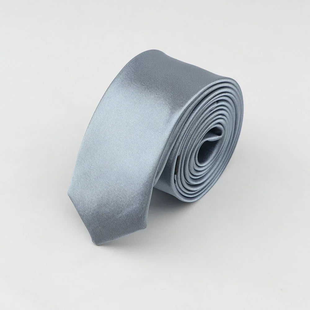 Tie for Men Solid Color Slim Necktie Polyester Narrow Cravat Blue Purple Gold Pink Formal Ties Fashion Daily Shirt Accessory Good Vibrations