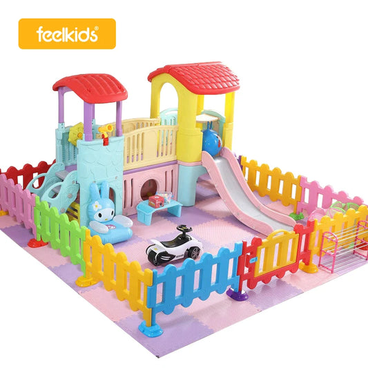 High Quality Children Playhouse Kindergarten Kids Play House Small Plastic Indoor Playground Equipment with Slide Toy Good Vibrations