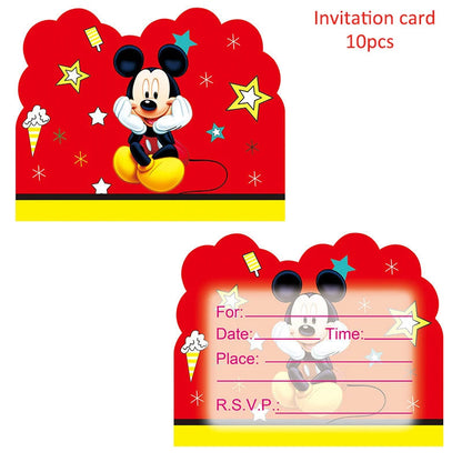 Mickey Mouse Theme Disposable Tableware Cups Plate Baby Children Birthday Party Supplies Boy Family Good Friend Party Decoration Good Vibrations