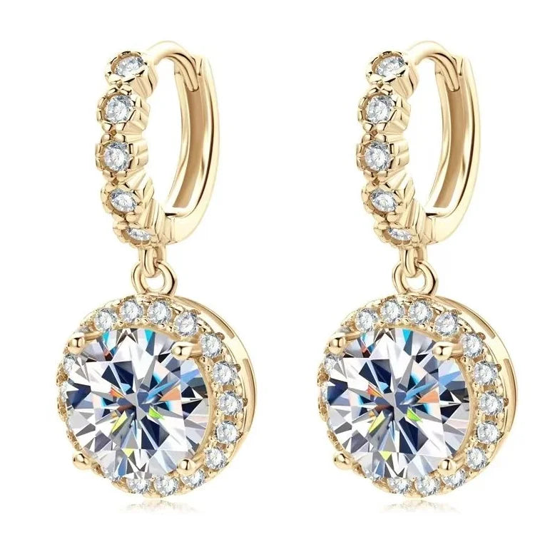 Gra Sunflower 925 Sterling Silver Earrings for Women Set with Sunflower Moissanite Dazzling Jewelry Good Vibrations