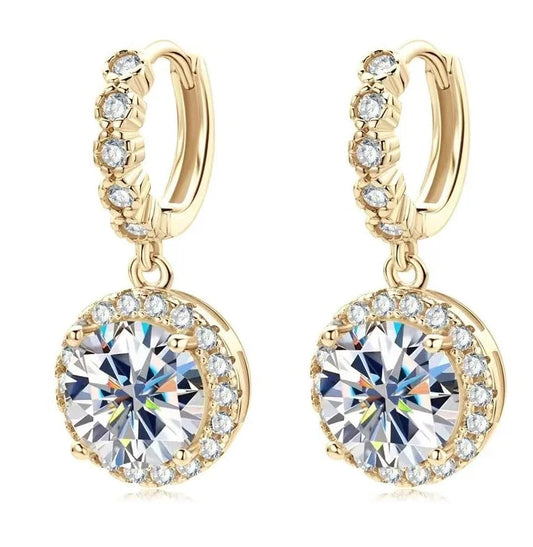 Gra Sunflower 925 Sterling Silver Earrings for Women Set with Sunflower Moissanite Dazzling Jewelry Good Vibrations