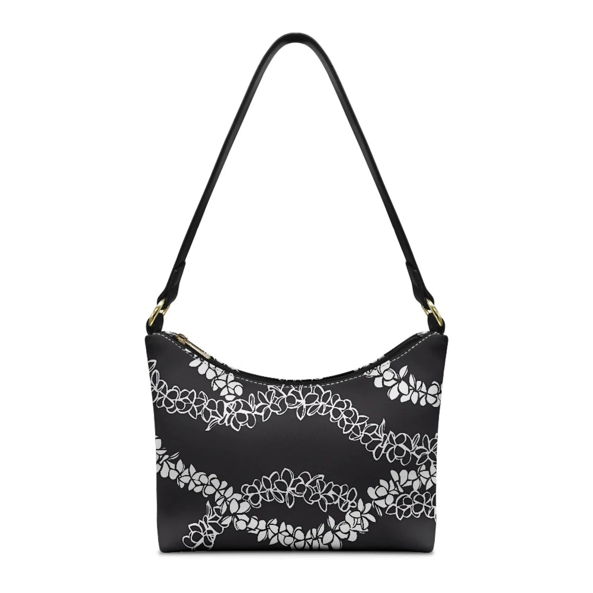 Nice Purple Flowers Birds Print Women's Single Shoulder Bag Fashionable Underarm Design Zip Portable All-Match Mother's Day Gift Good Vibrations