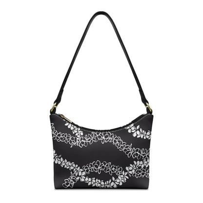 Nice Purple Flowers Birds Print Women's Single Shoulder Bag Fashionable Underarm Design Zip Portable All-Match Mother's Day Gift Good Vibrations