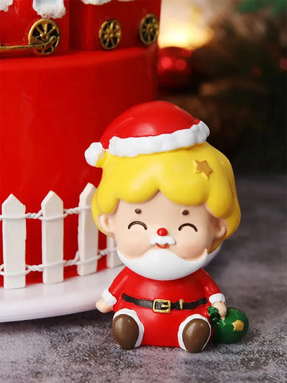 Christmas Cake Toppers Resin Santa Claus Cake Decor Xmas Tree Cupcake Dec Merry Christmas Decor For Home Happy new Year Gifts Good Vibrations