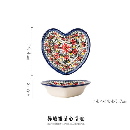 LingAo     Ceramic noodle bowl, double-ear bowl, plate tableware set Good Vibrations