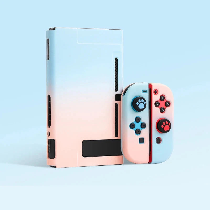 Kawaii Nintend Switch Pink Case Protective Hard Case Shell for Nintendos Switch Console JoyCon Colorful Back Cover Detachable Good Vibrations