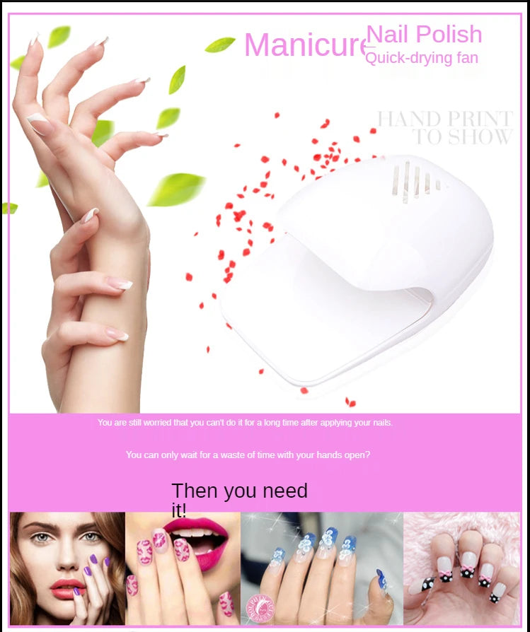 Mini Nail Dryer Touch Type Nail Polish Air Dryer Nail Polish Glue Fan USB Plug Good Vibrations