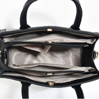 2024 Retro Contrasting Print Casual Tote Handbags Women's Zipper Closure Shopping Shoulder Bag Wholesale Good Vibrations