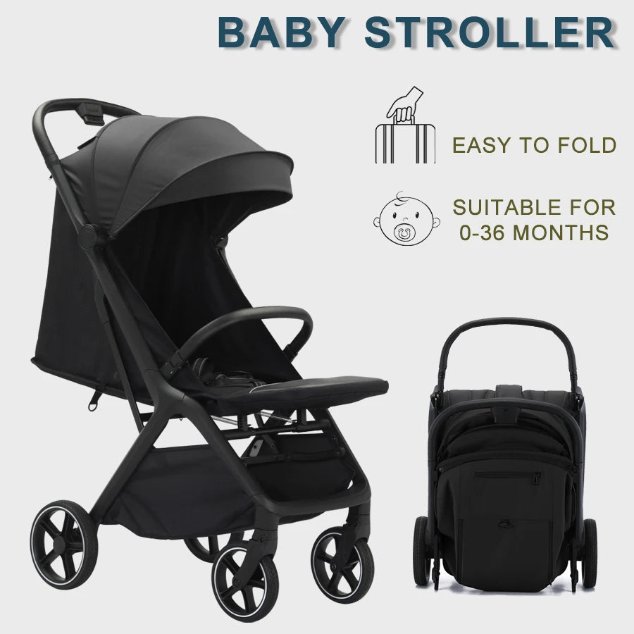 US Warehouse Stock Folding Baby Stroller Portable on Airplane One Click Folding Baby Stroller for Kids Good Vibrations