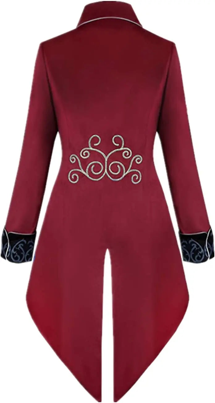 Medieval Men's Steampunk Vintage Tailcoat Jacket Gothic Victorian Frock Coat Uniform Halloween Costume Good Vibrations