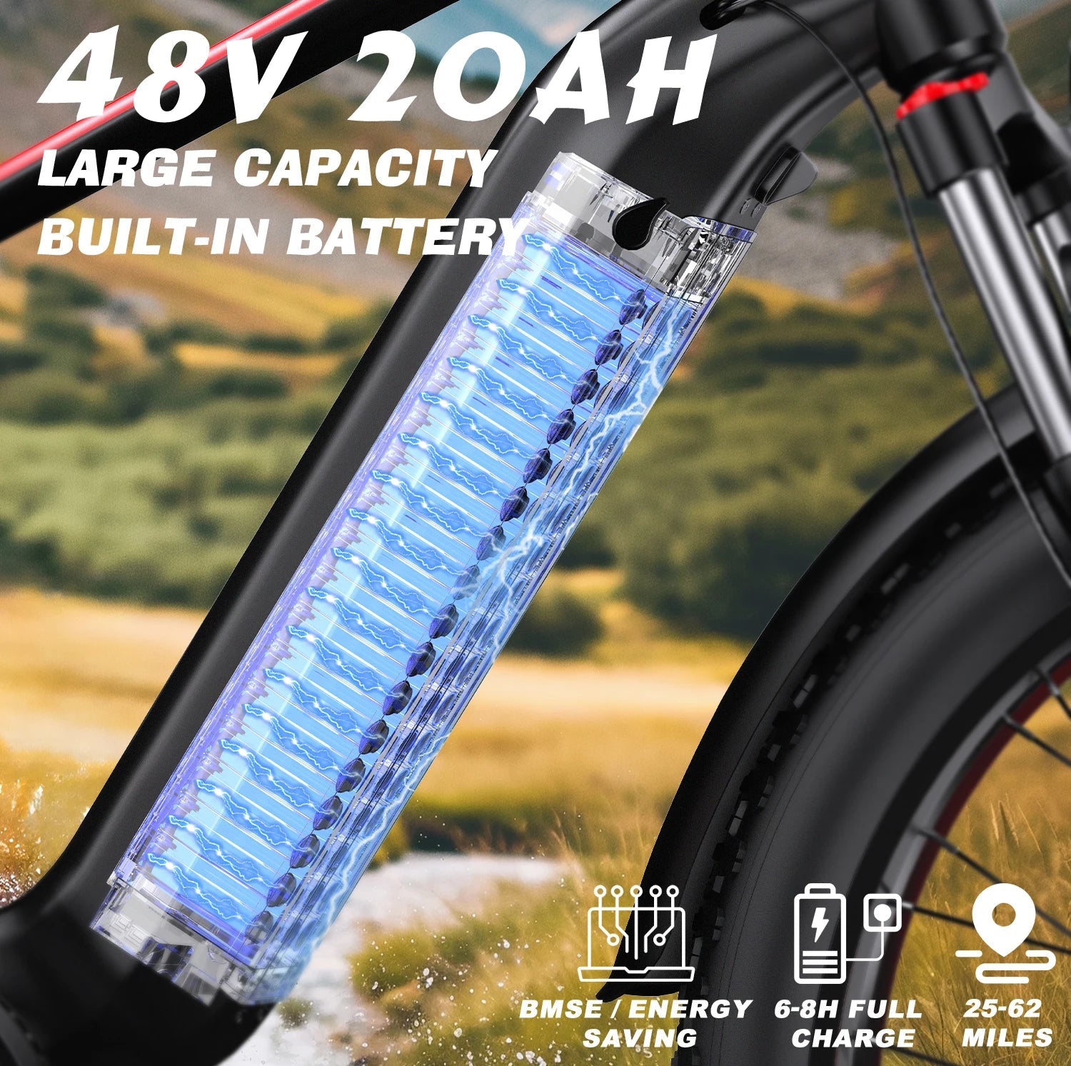 US Free Shipping DUOTTS F26 E Bike Electric Bicycle Mountain Ebike 48V 20AH Dual Motors 26inch Fat Tire Electric Bike for Adults Good Vibrations