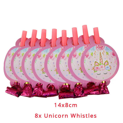 Unicorn Decoration Birthday Party Decor Kids Unicorn Disposable Tableware set Unicornio Baby Shower Girl Birthday Party Supplies Good Vibrations