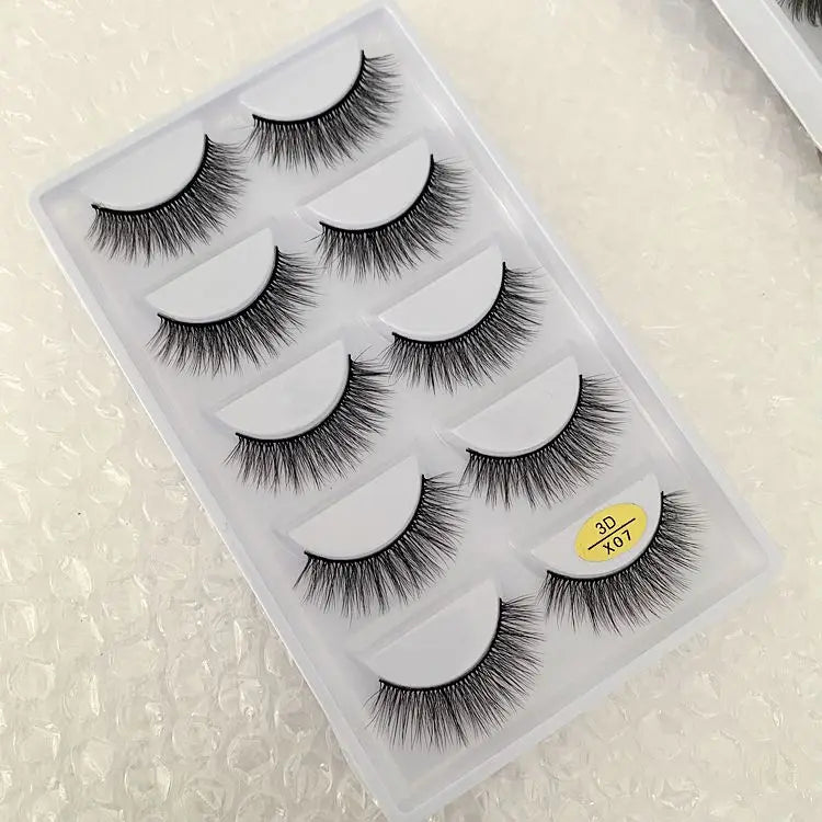 5 Pairs Multipack 3D Soft Mink Hair False Eyelashes Handmade Wispy Fluffy Long Lashes Natural Eye Makeup Tools Faux H13 E08 E01 Good Vibrations