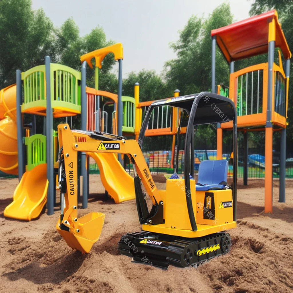 Mini Excavator Indoor Playhouse for Kids Fiberglass and Metal Amusement Park Facilities for Shopping Malls and Public Places Good Vibrations