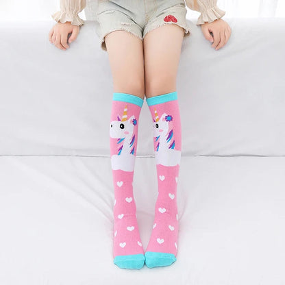 toddler child high knee Socks Three-dimensional cute Cartoon fox cat unicorn Cotton Over knee kids baby girls Sock Spring Autumn Good Vibrations