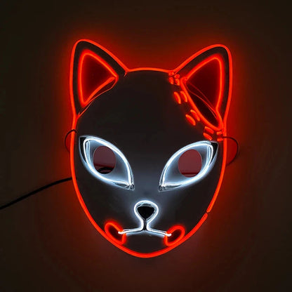 Halloween Carnival Party Costume Decoration Luminous LED Mask Halloween Mask LED Maske Light Up Party Masks for Glow Party Good Vibrations