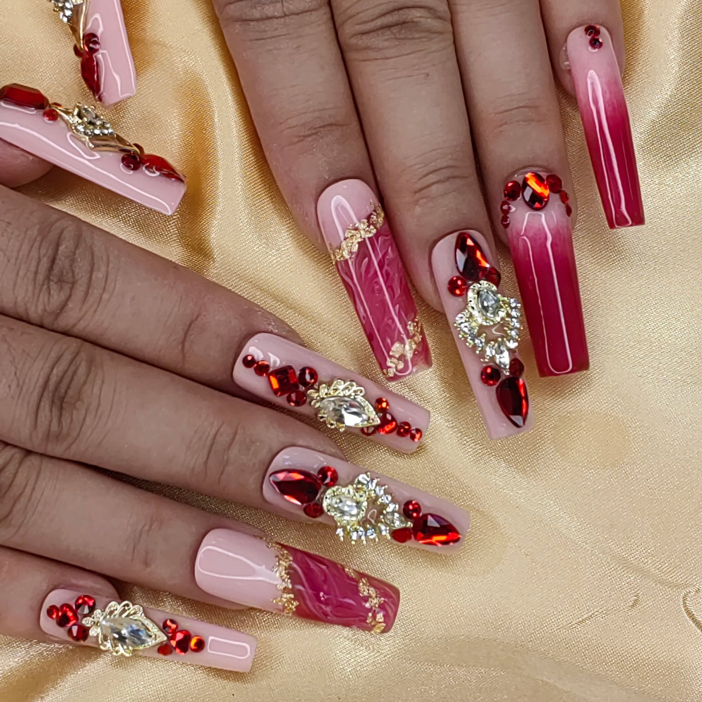 High Quality Multiply Designs 3D Handmade Customize Salon Press on Nails Acrylic Materials Set Good Vibrations