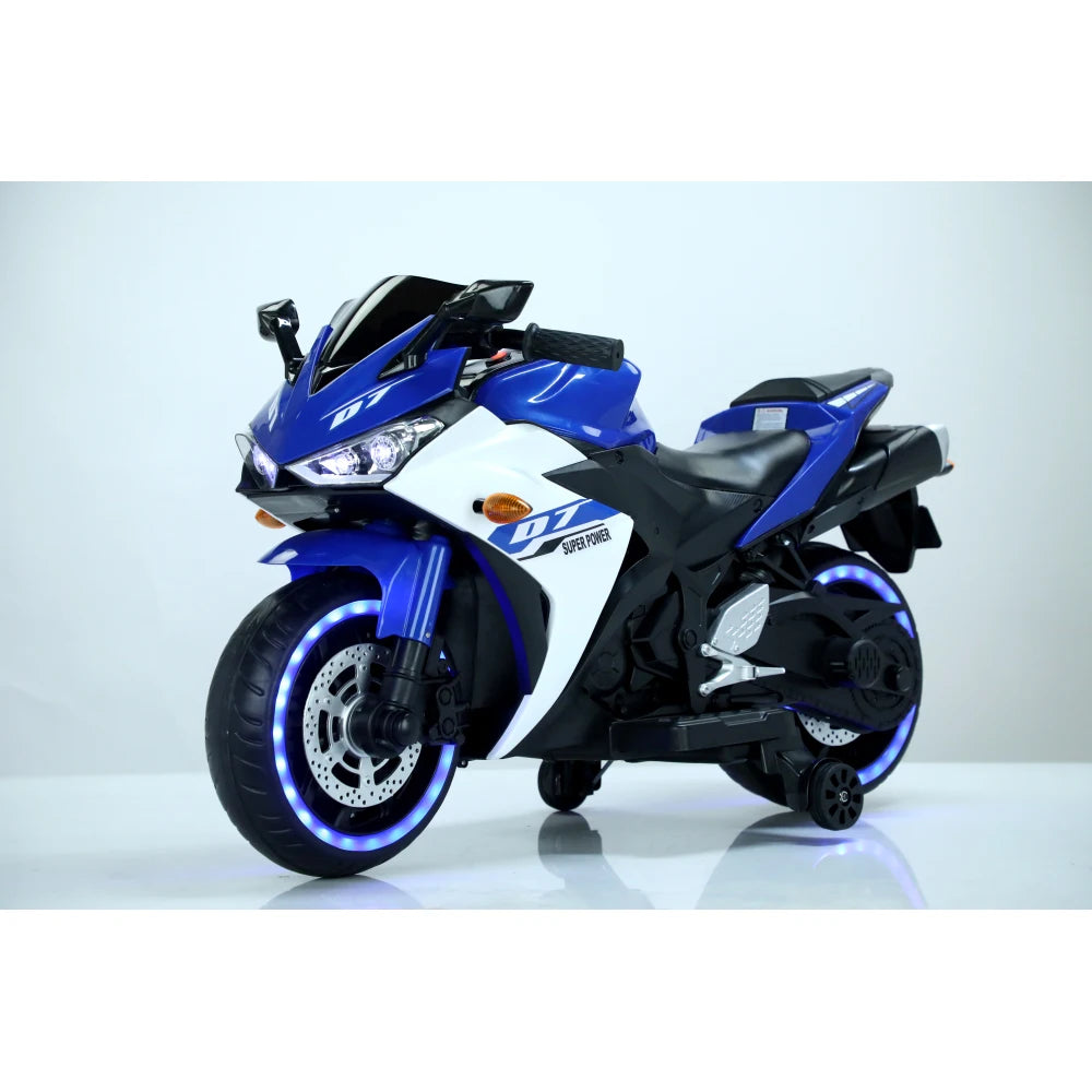 12 V Kids toys motorcycle/Kids electric car for Boys Girls with Training Wheels/manual throttle/ drive by hand/Lighting  wheels Good Vibrations