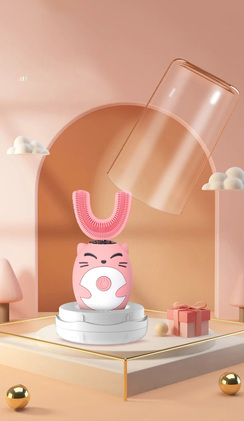 Sonic Electric Toothbrush Kids U-shaped Smart 360 Degrees Ultrasonic Tooth Brush Teeth Whitening For Children IPX7 Waterproof Good Vibrations