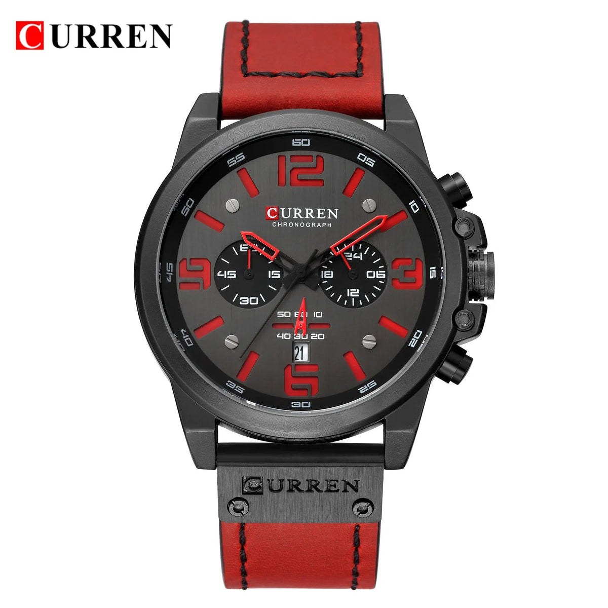 CURREN Mens Watches Top Luxury Brand Waterproof Sport Wrist Watch Chronograph Quartz Military Genuine Leather Relogio Masculino Good Vibrations
