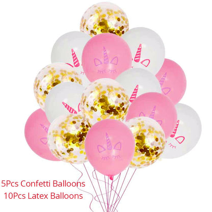 Unicorn Decoration Birthday Party Decor Kids Unicorn Disposable Tableware set Unicornio Baby Shower Girl Birthday Party Supplies Good Vibrations