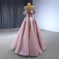 Pink Elegant Sexy Shining Pleated Off-The-Shoulder Plus Size Party Dresses Rsm241002-1 Good Vibrations