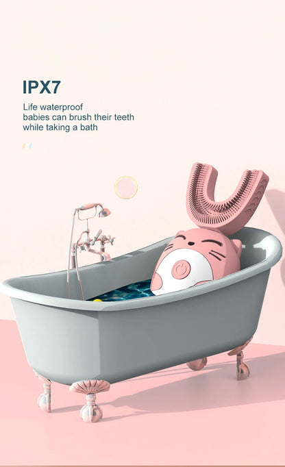 Sonic Electric Toothbrush Kids U-shaped Smart 360 Degrees Ultrasonic Tooth Brush Teeth Whitening For Children IPX7 Waterproof Good Vibrations