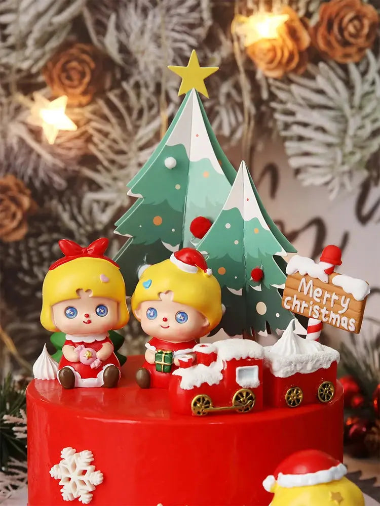 Christmas Cake Toppers Resin Santa Claus Cake Decor Xmas Tree Cupcake Dec Merry Christmas Decor For Home Happy new Year Gifts Good Vibrations